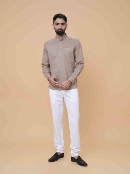 Sand Linen Short Kurta