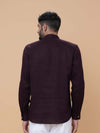 Wine Linen Plain Short Kurta