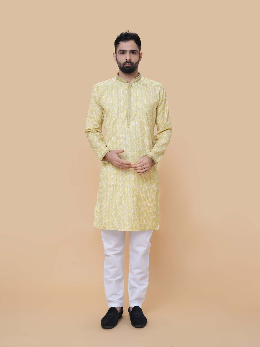 Mehendi Green Printed Kurta Pyjama