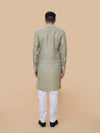 Mehendi Green Linen Cotton Printed Kurta Pyjama