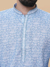 Sky Blue Printed Kurta Pyjama