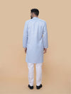 Sky Blue Linen Cotton Plain Kurta Pyjama