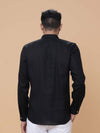 Black Linen Plain Short Kurta
