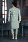 Pista Green Chanderi Heavy Embroidery Kurta Set