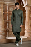 Olive Green Pure Cotton Kurta with Matching Bottom