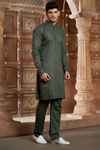 Olive Green Pure Cotton Kurta with Matching Bottom