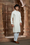 Cream Rayon Printed Kurta Pyjama