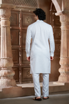 White Pure Cotton Kurta with Matching Bottom