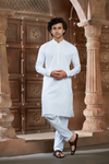 White Pure Cotton Kurta with Matching Bottom