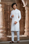 White Pure Cotton Kurta with Matching Bottom