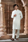 Cream Pure Cotton Kurta with Matching Bottom