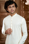 Cream Pure Cotton Kurta with Matching Bottom
