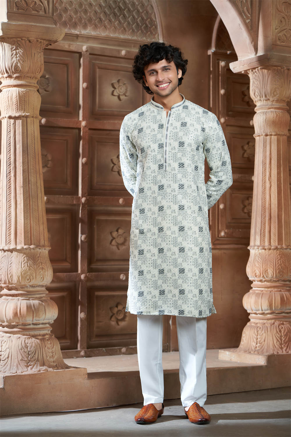 Black Rayon Printed Kurta Pyjama