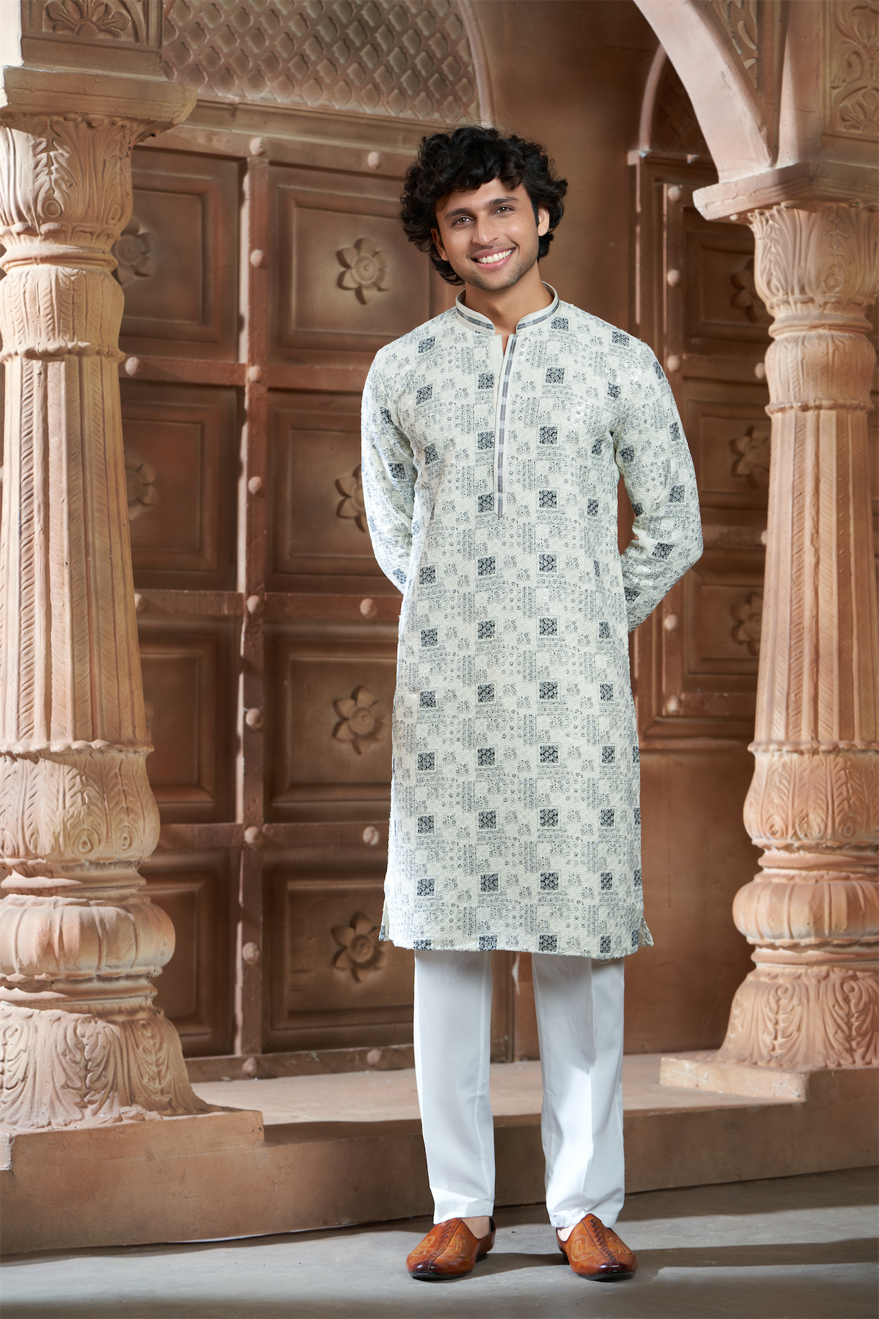 Black Rayon Printed Kurta Pyjama