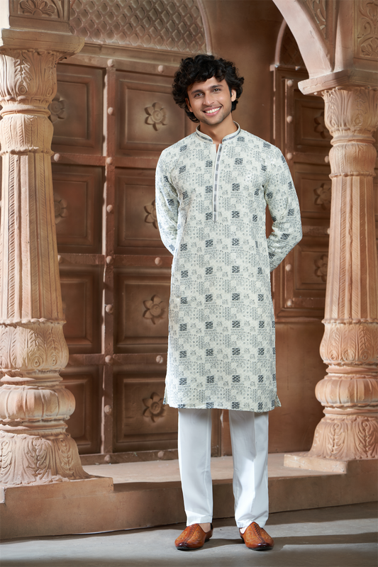 Black Rayon Printed Kurta Pyjama