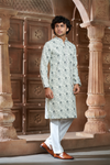 Black Rayon Printed Kurta Pyjama