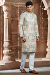 Multi-Coloured Rayon Printed Kurta Pyjama