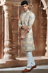 Multi-Coloured Rayon Printed Kurta Pyjama