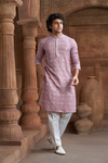 Onion Pink Rayon Printed Kurta Pyjama
