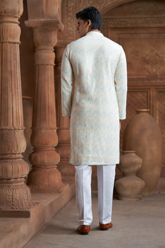 Multi-Coloured Rayon Printed Kurta Pyjama