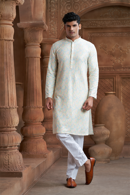 Multi-Coloured Rayon Printed Kurta Pyjama