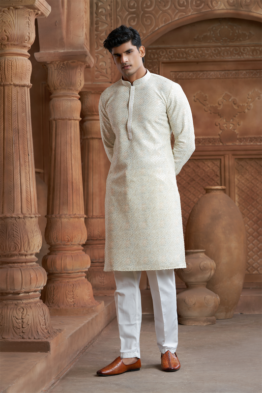Pista Green Rayon Printed Kurta Pyjama