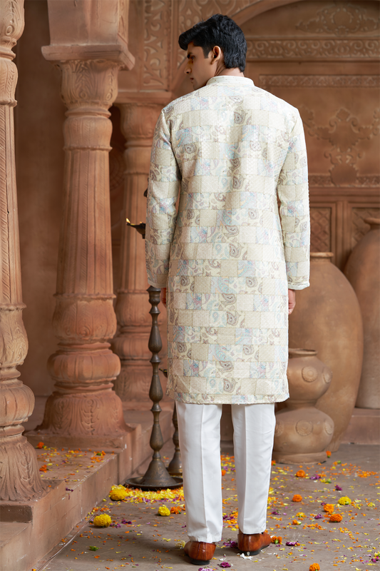 Lemon Yellow Rayon Printed Kurta Pyjama