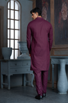 Wine Pure Cotton Kurta with Matching Bottom