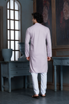 Onion Pink Pure Cotton Self Jaquard Kurta Pyjama