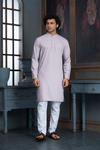 Onion Pink Pure Cotton Self Jaquard Kurta Pyjama