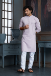 Onion Pink Pure Cotton Self Jaquard Kurta Pyjama