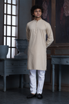 Fawn Pure Cotton Self Jaquard Kurta Pyjama