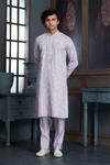 Onion Pink Chanderi Heavy Embroidery Kurta Set with Mirror Work