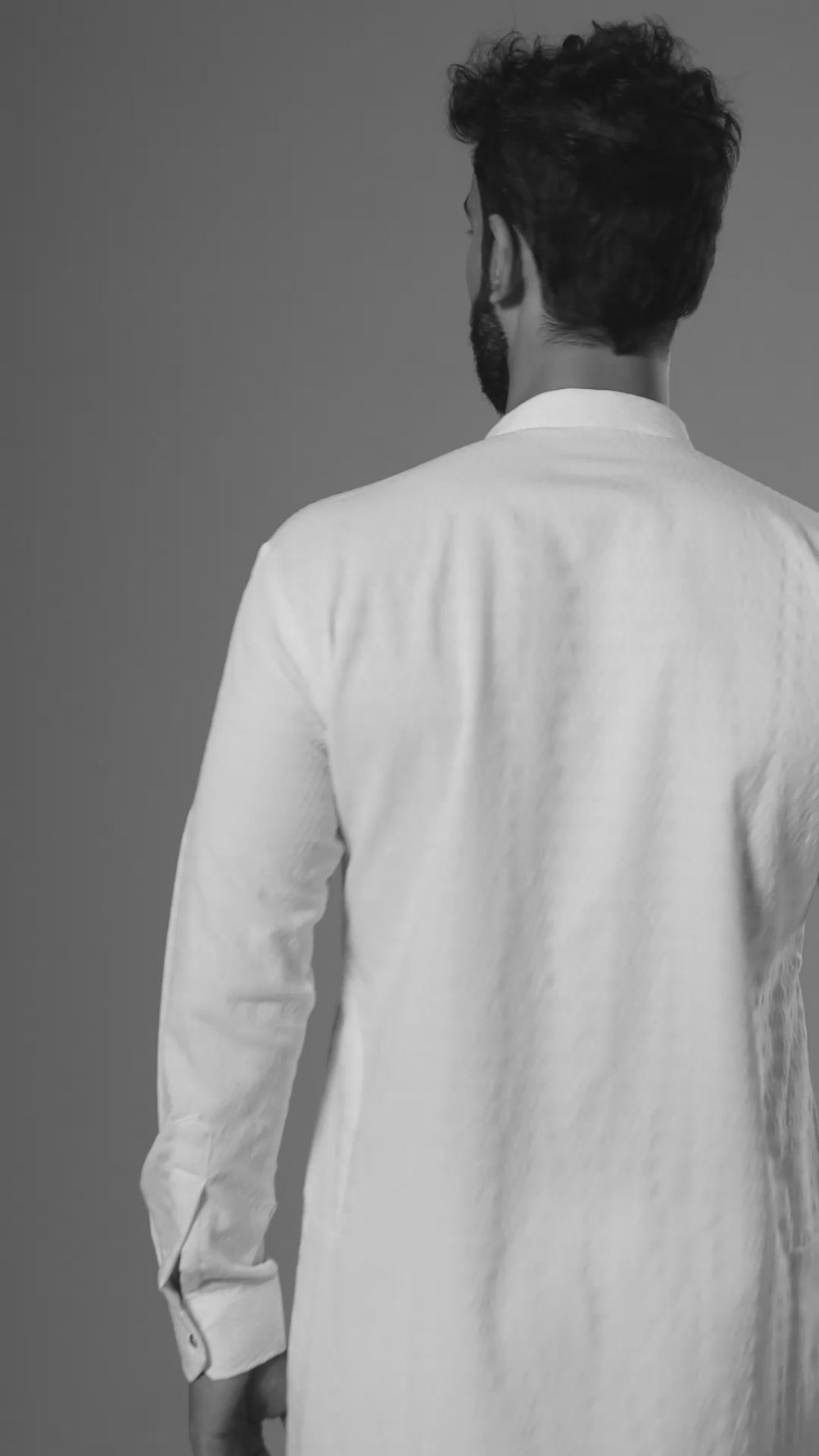 White Pure Cotton Self Jaquard Kurta Pyjama