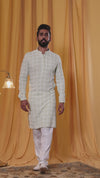 Pista Green Georgette Embroidered Kurta Pyjama