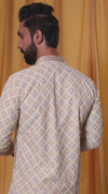 Gold Art Silk Sequence and Embroidered Kurta Pyjama