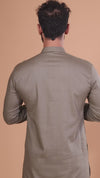 Olive Green Pure Cotton Self Jaquard Kurta Pyjama