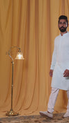 Firozi Georgette Embroidered Kurta Pyjama