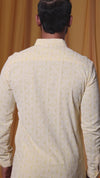 Lemon Yellow Georgette Embroidered Kurta Pyjama