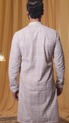 Beige Georgette Embroidered Kurta Pyjama