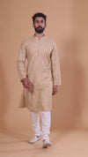 Fawn Pure Cotton Self Jaquard Kurta Pyjama